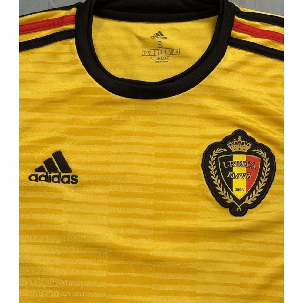 Adidas Belgium National Team Soccer Jersey Shirt Mens Small Yellow  Climalite